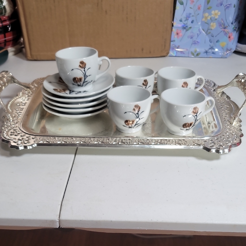 Elegant Silver and White Coffee & Tea Accessories